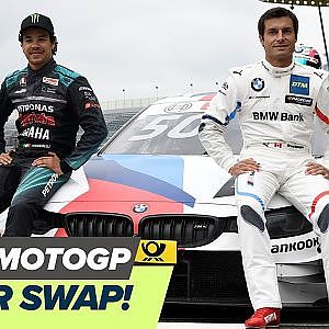 Driver Swap: Bruno Spengler and MotoGP rider Franco Morbidelli experience Assen #DTMmeetsMotoGP