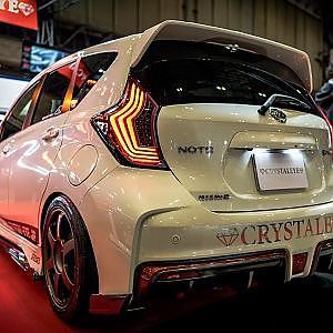 CRYSTALEYE NISSAN NOTE NISMO Modified TAS2022 - クリスタルアイ 日産 ノート ニスモ ファイバーLEDテール 東京オートサロン2022