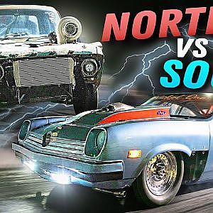 40 Cars BATTLE for $15,000! North vs South Small Tire Race!