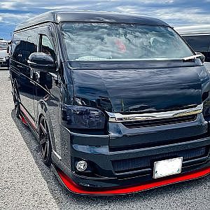 BLACK HIACE TOYOTA custom SBM Osaka2021 - ハイエースカスタム ブラック SBM大阪2021