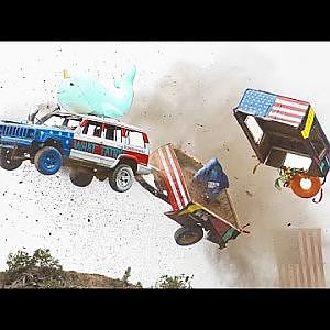 Launching Cars 300ft off a CLIFF on the 4th of July!