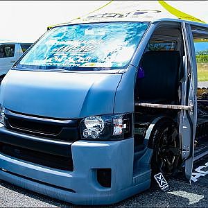 (HD)ACCUAIR TOYOTA HIACE LOW STYLE modefied 200系ハイエースカスタム ローダウン - SBM大阪2018