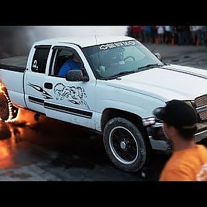 His Truck Burst Into FLAMES - INSANE BURNOUT!
