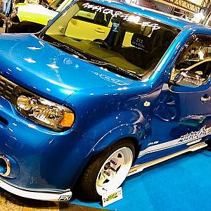(HD)NISSAN CUBE CUSTOM VIPSTYLE 日産キューブカスタム・オーバーフェンダー - 名古屋オートトレンド2017