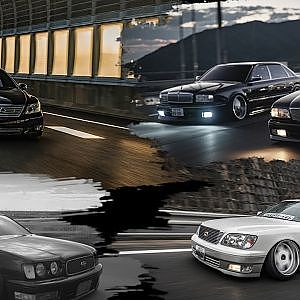 極低生脚VIPセダンのカッコいい走行シーン