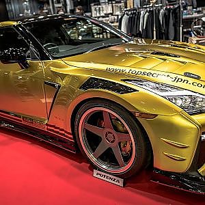 TOP SECRET GOLD GTR R35 FULL BODY KIT TAS2022 - トップシークレット ゴールド GTR フルエアロ  نيسان جي تي - ار