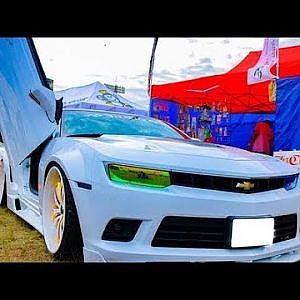 (HD)CHEVROLET CAMARO ZL1 gullwing modified シボレー カマロZL1・ガルウィングカスタム - スタンスネイション大阪2017