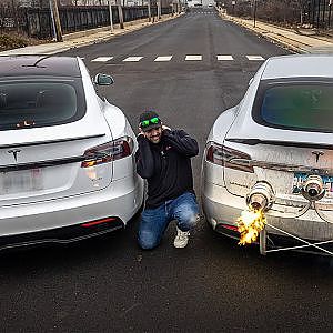 Jet Powered Tesla vs PLAID