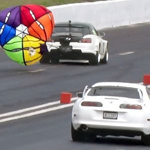 Honda GAPS Supra - with a RAINBOW Parachute!