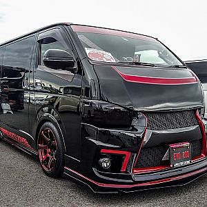 Black and Red wide HIACE modified 赤黒 ハイエース カスタム - SBM2023