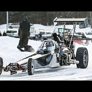 Driving a 1000hp Dragster in the SNOW!