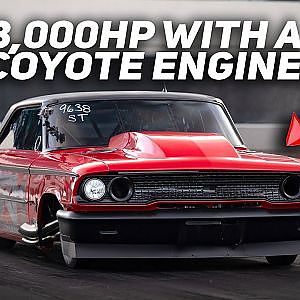 This Ford Galaxie is Already FAST AS F*%& on it's First Passes (2800HP Coyote Powered)